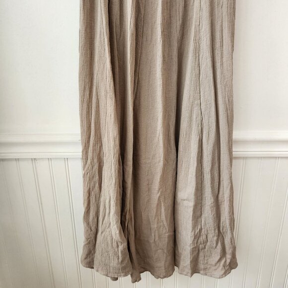 Garnet Hill Cotton Gauze Long Cover-Up Maxi Dress Tan Brown Natural Women's M - Picture 5 of 8
